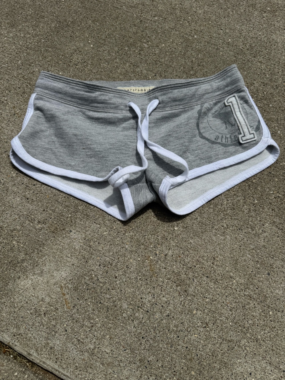 abercrombie kids Gray Athletic Shorts with White Trim